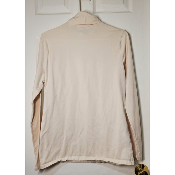 Eddie Bauer Women’s Outdoor Turtleneck Long Sleeve Top Size L Ivory Cream - Picture 4 of 12